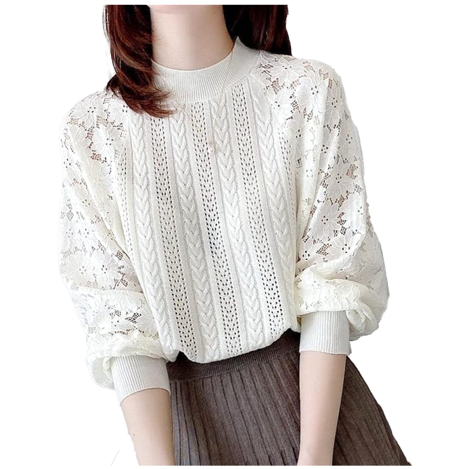 グッチ リボン シースルー レース 半袖 ニット セーター XS